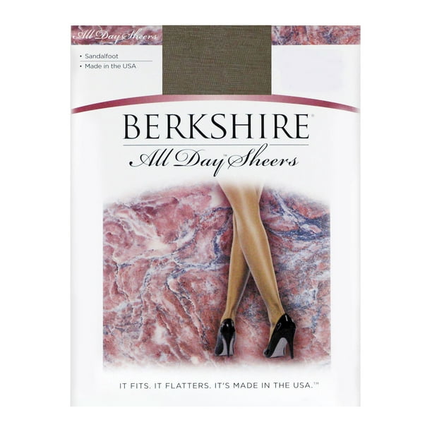 Berkshire Womens Plus-Size Queen All Day Sheer Non-Control Top Pantyhose Sandalfoot 4416